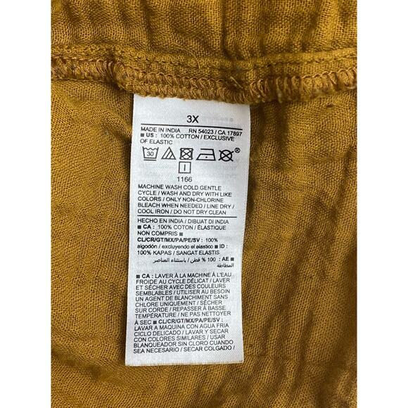 Old Navy Women's Puff Sleeve Shirred Baby Doll Blouse Dark Gold Brown Size 3x - Picture 6 of 6